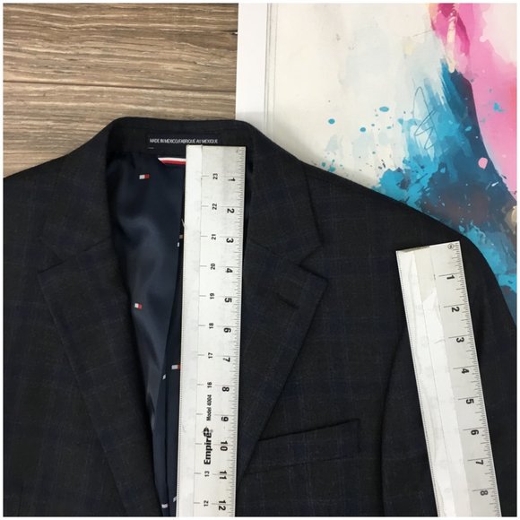 Tommy Hilfiger Mens Blazer Sport Coat Two Button Jacket Wool‎ 40R Casual Suits - Picture 12 of 13